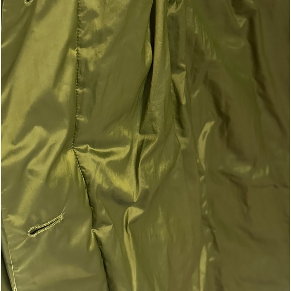 Theory Bright Green size P puffer trench coat with belt like new - Picture 6 of 8